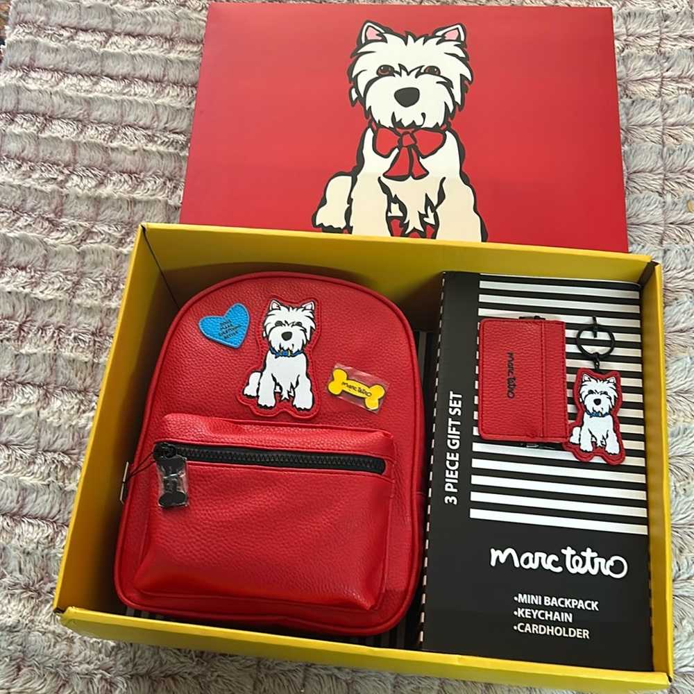 Marc Tetro 3 pc Gift Set Mini Backpack , keyc  and Card Holder